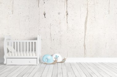 Modern parlak iç. 3D render