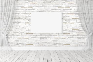 Modern parlak iç. 3D render