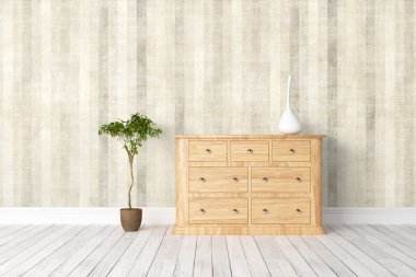 Modern parlak iç. 3D render