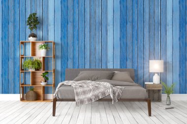 Modern parlak iç. 3D render