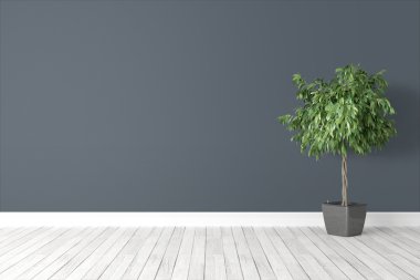 Modern parlak iç. 3D render