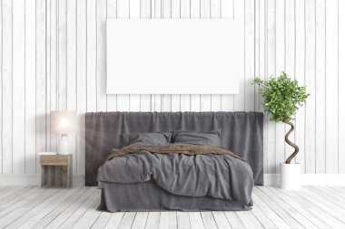 Modern parlak iç. 3D render