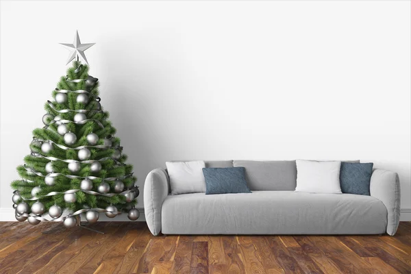 Mooie kerst interieur. 3D-rendering — Stockfoto