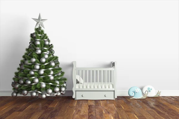 Mooie kerst interieur. 3D-rendering — Stockfoto