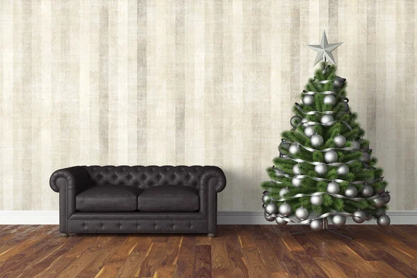아름 다운 크리스마스 인테리어입니다. 3 차원 렌더링 — 스톡 사진