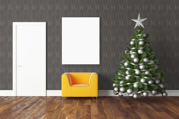 Wunderschönes Weihnachtsinterieur. 3D-Darstellung — Stockfoto