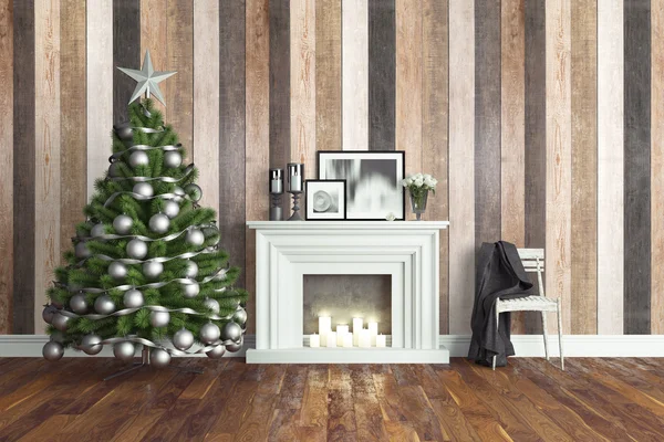 Mooie kerst interieur. 3D-rendering — Stockfoto