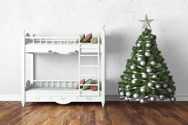 Mooie kerst interieur. 3D-rendering — Stockfoto