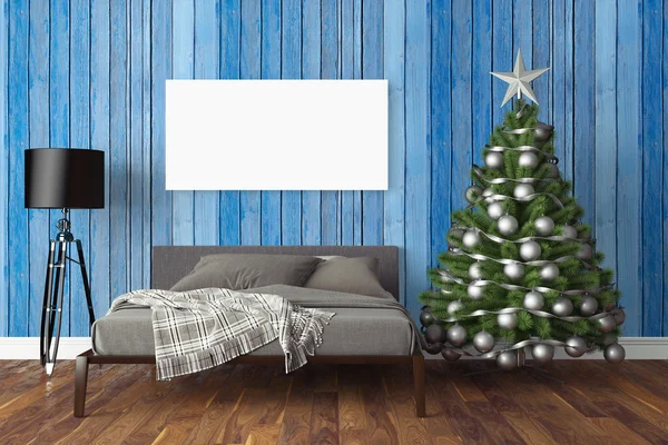 Mooie kerst interieur. 3D-rendering — Stockfoto