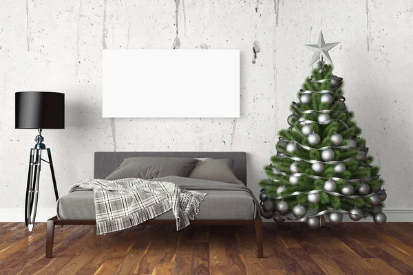 Belo interior de Natal. Renderização 3D — Fotografia de Stock