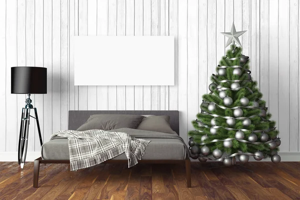 Mooie kerst interieur. 3D-rendering — Stockfoto