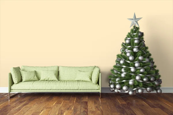 Wunderschönes Weihnachtsinterieur. 3D-Darstellung — Stockfoto