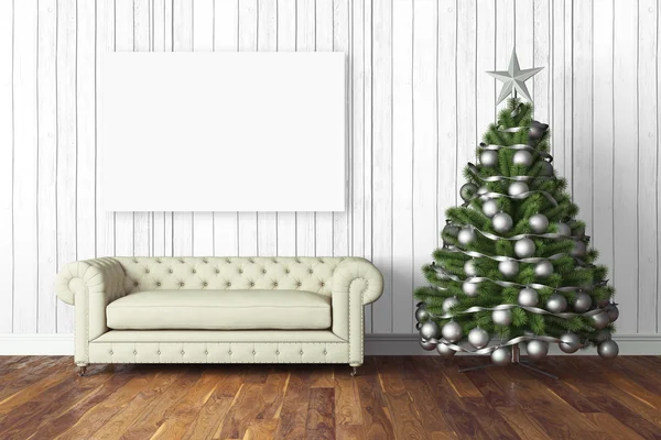 Beautiful Christmas interior . 3D rendering — Stock fotografie