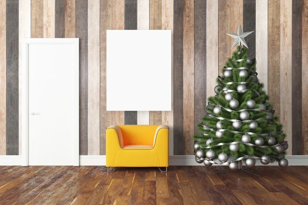 Wunderschönes Weihnachtsinterieur. 3D-Darstellung — Stockfoto