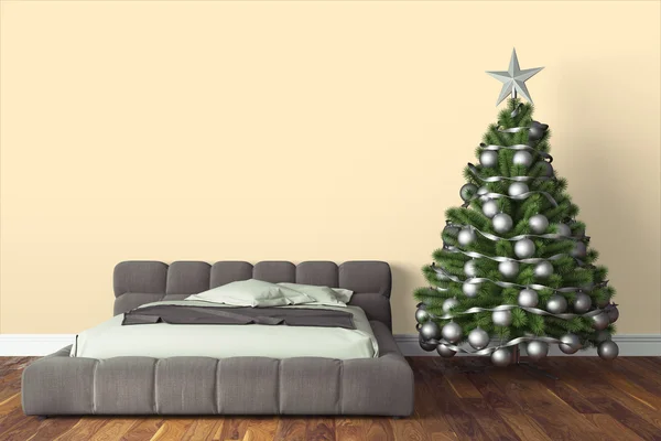 Wunderschönes Weihnachtsinterieur. 3D-Darstellung — Stockfoto