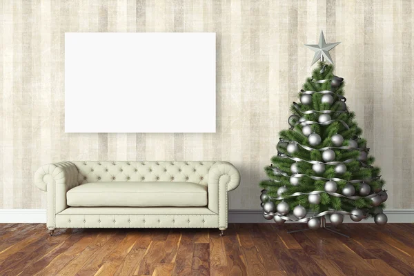 Wunderschönes Weihnachtsinterieur. 3D-Darstellung — Stockfoto