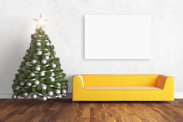 Wunderschönes Weihnachtsinterieur. 3D-Darstellung — Stockfoto