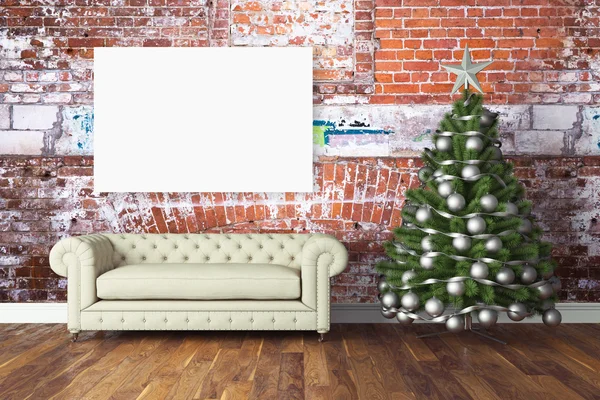 Wunderschönes Weihnachtsinterieur. 3D-Darstellung — Stockfoto