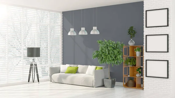 Modern bright interior . 3D rendering — Stock Photo, Image