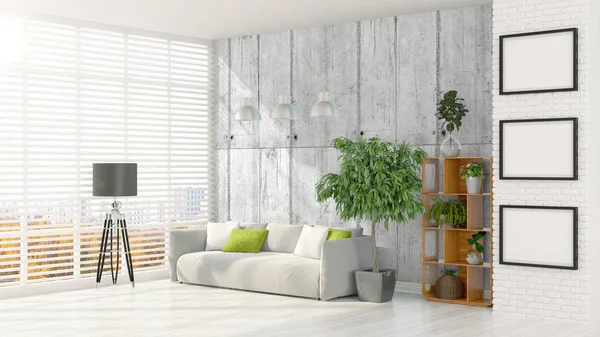 Modern bright interior . 3D rendering — Stock Photo, Image