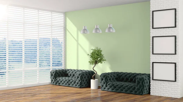 Modern bright interior . 3D rendering — Stock Photo, Image