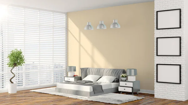 Moderni interni luminosi. Rendering 3D — Foto Stock