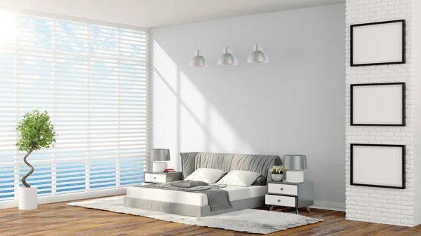 Modern bright interior . 3D rendering — Stock Photo, Image