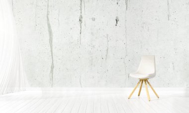 Modern parlak iç. 3D render