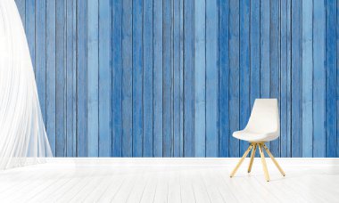 Modern parlak iç. 3D render