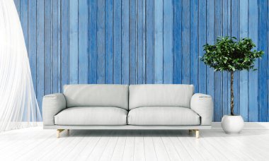 Modern parlak iç. 3D render