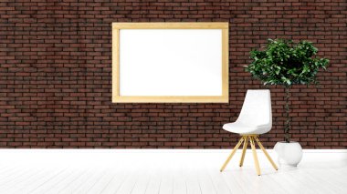 Modern parlak iç. 3D render