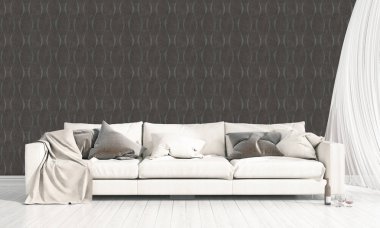 Modern parlak iç. 3D render