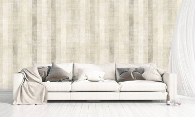 Modern parlak iç. 3D render