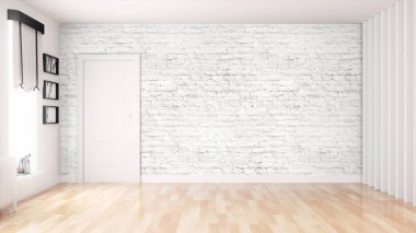 Modern parlak iç. 3D render