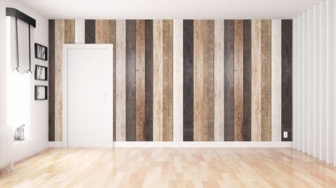 Modern parlak iç. 3D render