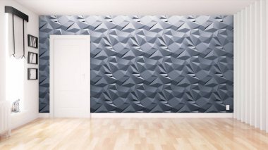 Modern parlak iç. 3D render