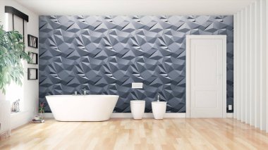 Modern parlak iç. 3D render