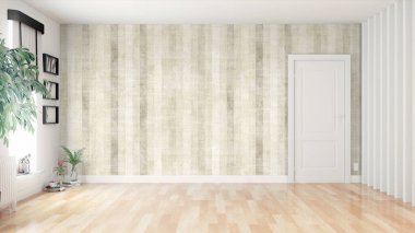 Modern parlak iç. 3D render