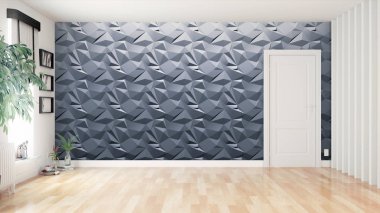 Modern parlak iç. 3D render