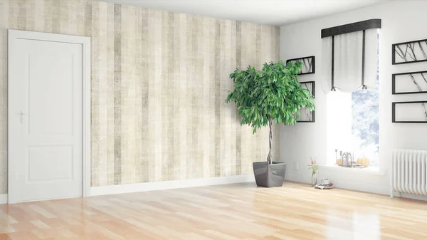 Moderne lichte interieur. 3D-rendering — Stockfoto