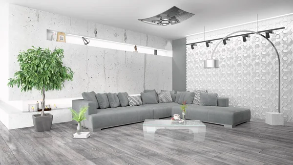 Modern bright interior . 3D rendering — Stock Photo, Image