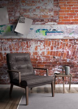 Modern parlak iç. 3D render