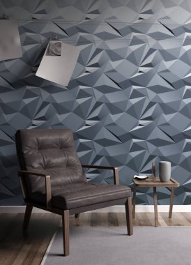 Modern parlak iç. 3D render