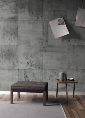 Modern parlak iç. 3D render