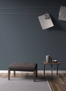 Modern parlak iç. 3D render