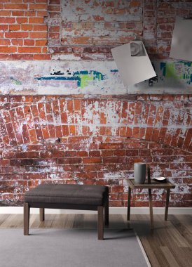 Modern parlak iç. 3D render