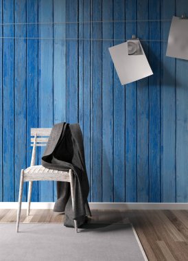 Modern parlak iç. 3D render