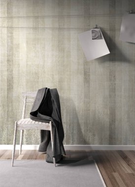 Modern parlak iç. 3D render