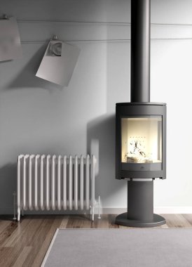 Modern parlak iç. 3D render