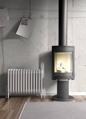 Modern parlak iç. 3D render